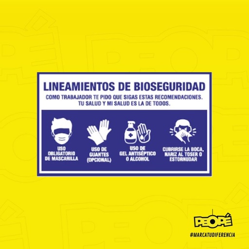 Se√±al: Lineamientos De Bioseguridad / Visibilidad A 10 Metros